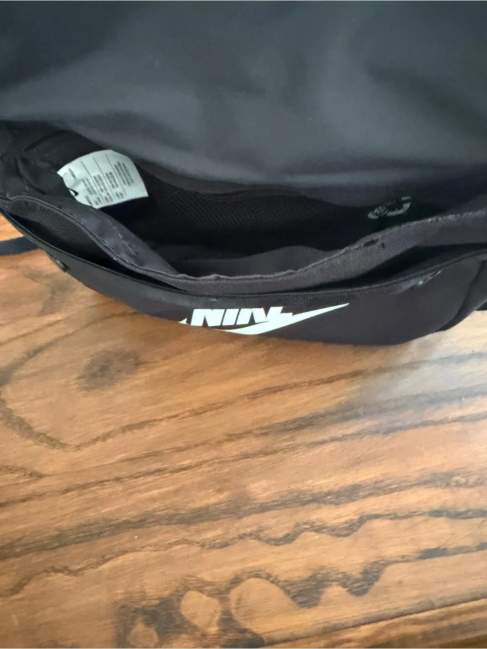 Nike Black Crossbody Messenger Bag with White Logo